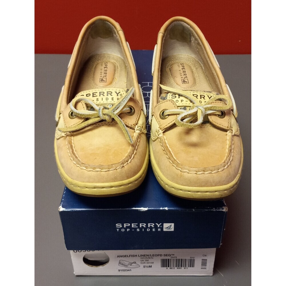 Sperry Shoes Womens 5.5M Top Sider Angelfish Boat TAN Leather